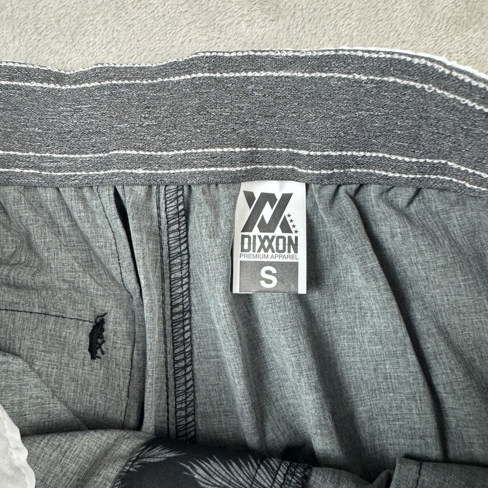 New Dixxon Athletic Shorts Mens Small Black Palm Trees Drawstring Waist Stretch - Picture 7 of 9